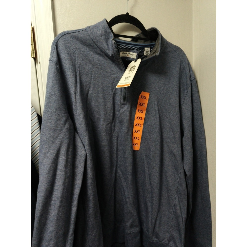 English Laundry Mens Quarter Zip Pullover Sweater Light Blue Size XXL New